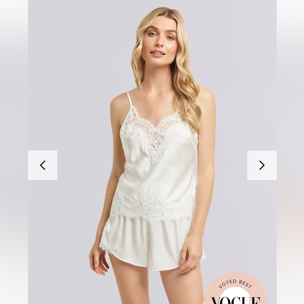 Elegant White Lace Trim Sleepwear Set